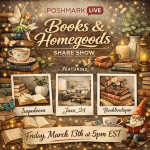 Books, Homegood and More! Share Show Live Flyer
